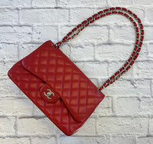 Load image into Gallery viewer, Chanel Red Caviar Quilted Jumbo Double Flap
