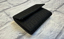 Load image into Gallery viewer, Fendi Black Zucca Flap Fold Wallet
