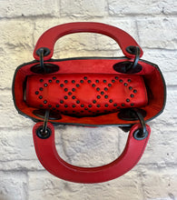 Load image into Gallery viewer, Christian Dior Ultra Matte Studded Mini Lady Dior Red &amp; Black
