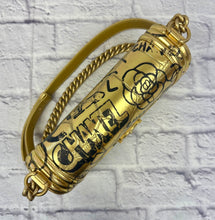 Load image into Gallery viewer, Chanel Egyptian Gold Croc Embossed Leather Graffiti Medium Boy Flap Bag
