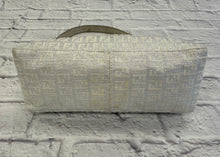 Load image into Gallery viewer, Fendi Zucchino Canvas Ivory &amp; Silver Shoulder Bag
