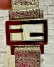 Load image into Gallery viewer, Fendi Zucchino Canvas Ivory &amp; Silver Shoulder Bag
