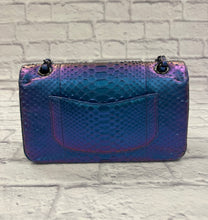 Load image into Gallery viewer, Chanel Medium Classic Double Flap Iridescent Blue Python
