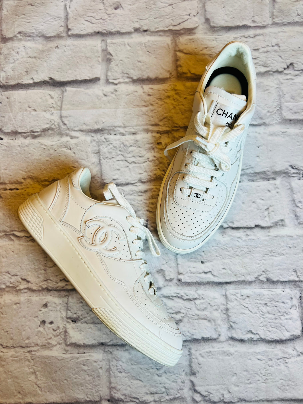 Chanel Low Top Sneakers, Size 37