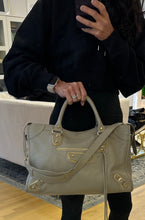 Load image into Gallery viewer, Balenciaga Taupe Chevre Gold Metallic Edge Hardware City Bag
