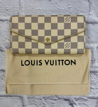 Load image into Gallery viewer, Louis Vuitton Damier Azur Flap Sarah Wallet
