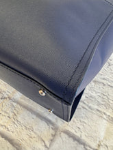 Load image into Gallery viewer, Chanel Navy Caviar Leather Small Deauville with Studded Logo

