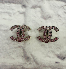 Load image into Gallery viewer, Chanel Silver &amp; Crystal Clip On Earrings
