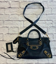 Load image into Gallery viewer, Balenciaga Le City Small Navy and Gold Hardware
