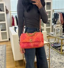 Load image into Gallery viewer, Chanel Small/Medium 19 Flap Bag Pink/Orange Tweed
