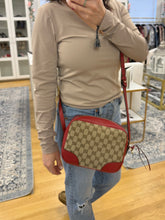 Load image into Gallery viewer, Gucci Red Leather Trim Camera Bag
