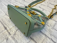 Load image into Gallery viewer, Valentino Roman Stud Vinyl &amp; Leather Bucket Bag
