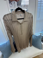 Load image into Gallery viewer, Totême Long-Sleeve Ribbed Polo Shirt Sz Small
