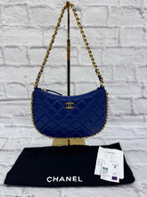 Load image into Gallery viewer, Chanel 2023 Blue Calfskin Chain Around Hobo
