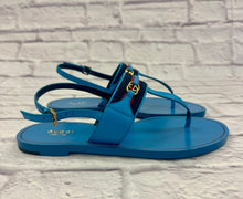 Load image into Gallery viewer, Gucci Interlocking G Web Sandal SZ 37.5
