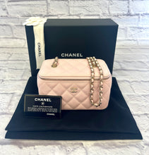 Load image into Gallery viewer, Chanel Light Pink Caviar Quilted Vanity Bag
