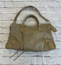 Load image into Gallery viewer, Balenciaga Taupe Chevre Gold Metallic Edge Hardware City Bag
