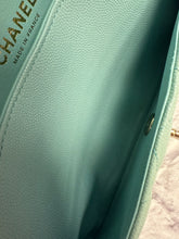 Load image into Gallery viewer, Chanel Tiffany Blue Caviar Quilted Medium Double Flap
