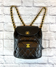 Load image into Gallery viewer, Chanel Vintage Black Duma Backpack
