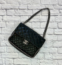 Load image into Gallery viewer, Chanel Black Calfskin Chain Around Maxi Flap Bag
