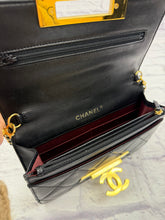 Load image into Gallery viewer, Chanel Black Golden Clasp Wallet on a chain
