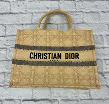 Load image into Gallery viewer, Christian Dior Natural Cannage Raffia Medium Book Tote
