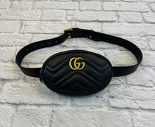 Load image into Gallery viewer, Gucci Black Marmont Belt Bag
