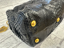 Load image into Gallery viewer, Gucci Babouska Black Python Skin Boston Bag

