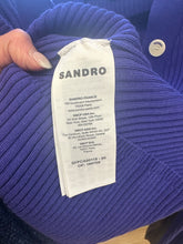 Load image into Gallery viewer, Sandro Purple Ribbed Cardi

