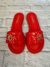 Load image into Gallery viewer, Chanel Watermelon Patent Slides, NEW Size 36.5
