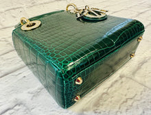 Load image into Gallery viewer, Christian Dior Vert Fonce Crocodile Mini Lady Dior
