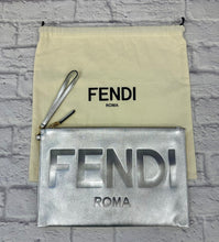 Load image into Gallery viewer, Fendi Roma Flat Silver Clutch
