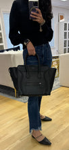 Load image into Gallery viewer, Celine Drummed Black Calfskin Mini Luggage Tote
