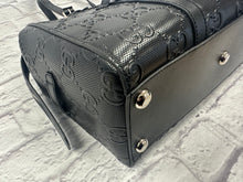 Load image into Gallery viewer, Gucci Black Embossed Buckle Shoulder Bag
