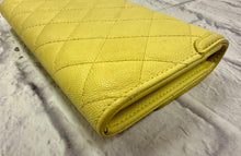 Load image into Gallery viewer, Chanel Yellow Caviar Filigree CC Flap Wallet
