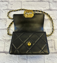 Load image into Gallery viewer, Chanel 2023 Strass Gold Mini Black Flap Bag
