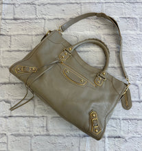 Load image into Gallery viewer, Balenciaga Taupe Chevre Gold Metallic Edge Hardware City Bag
