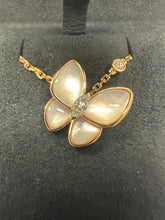 Load image into Gallery viewer, Van Cleef &amp; Arpels Two Butterfly pendant necklace in 18K rose gold with mother-of-pearl and diamonds
