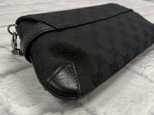 Load image into Gallery viewer, Gucci Horsebit Black Canvas Shoulder Bag
