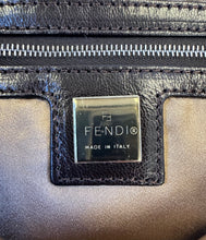 Load image into Gallery viewer, Fendi Champagne Satin Baguette with Crystal Logo
