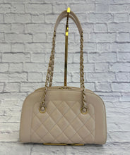 Load image into Gallery viewer, Chanel Beige Lambskin Zip Around Bowler Shoulder Bag
