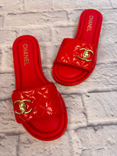 Load image into Gallery viewer, Chanel Watermelon Patent Slides, NEW Size 36.5
