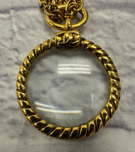 Load image into Gallery viewer, Chanel Long Gold Magnifying Glass Medallion Necklace
