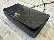 Load image into Gallery viewer, Chanel Black Lambskin Vintage Single Flap Bag
