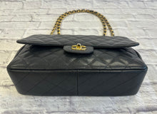 Load image into Gallery viewer, Chanel Black Caviar Jumbo Single Flap Gold Toned Hardware
