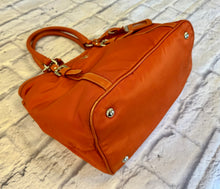 Load image into Gallery viewer, Prada Orange Nylon Top Handle Tote with Crossbody Strap
