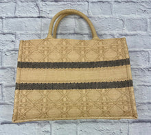 Load image into Gallery viewer, Christian Dior Natural Cannage Raffia Medium Book Tote
