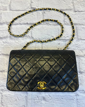 Load image into Gallery viewer, Chanel Black Lambskin Vintage Single Flap Bag
