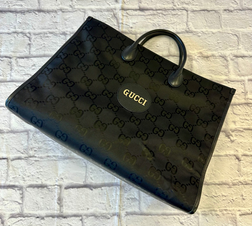 Gucci Off The Grid Monogram Black Nylon Tote