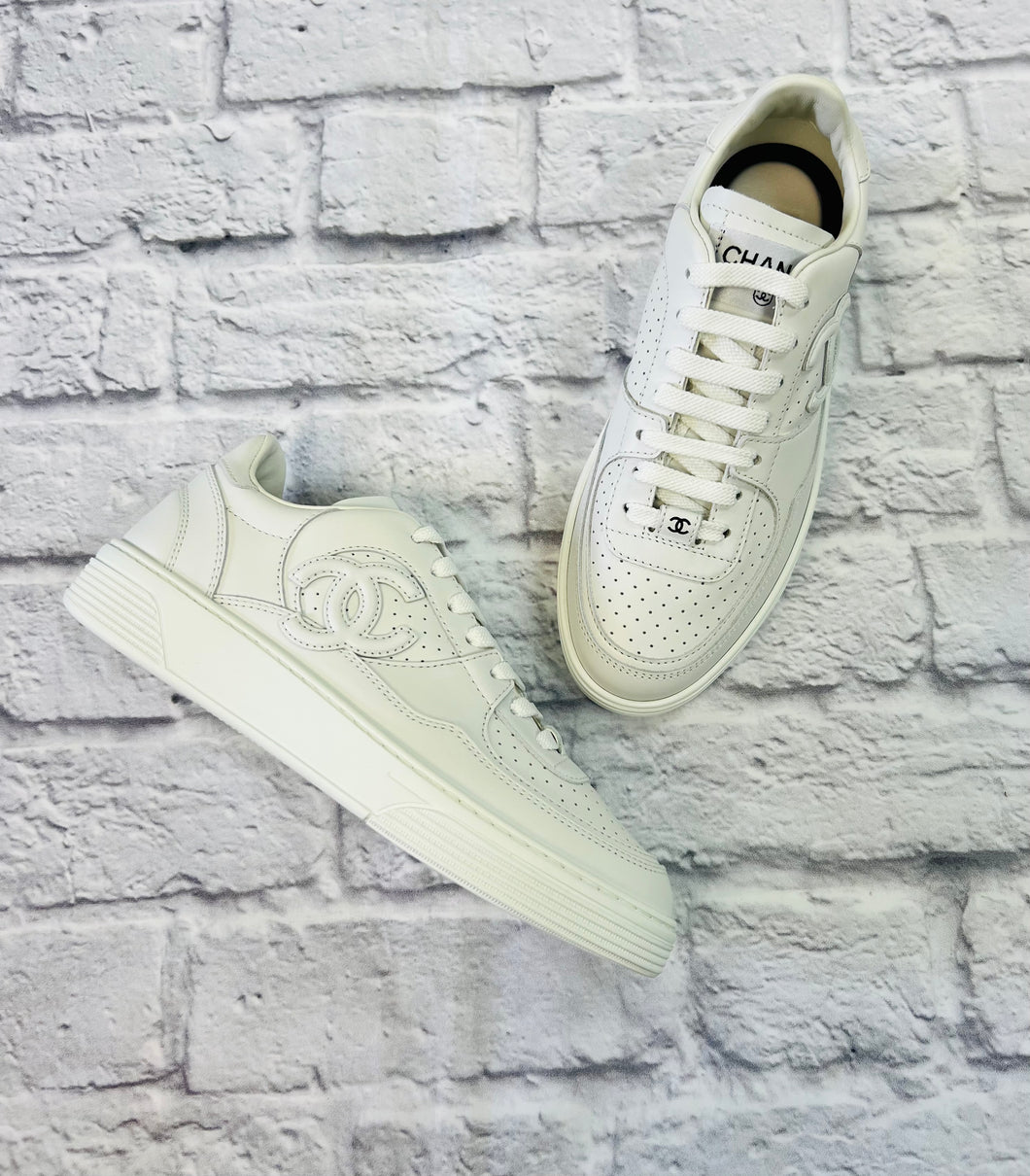 Chanel Low Top Sneakers, Size 37.5